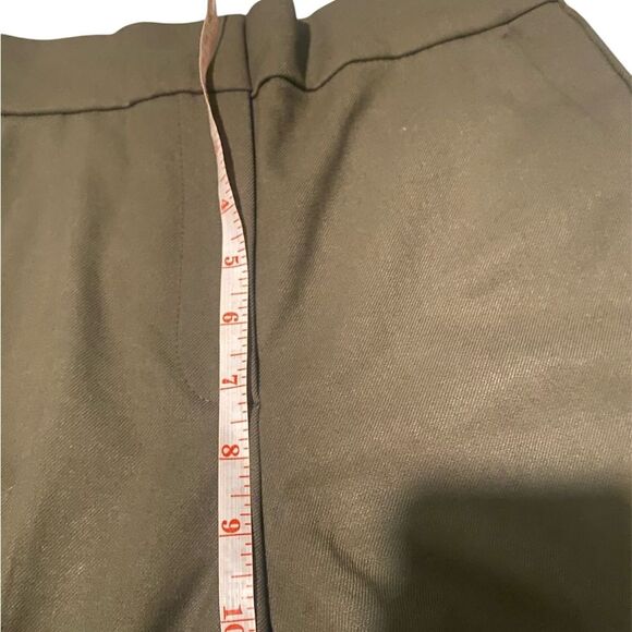 Mango Mid rise skinny olive green trouser dress pants - Picture 5 of 11